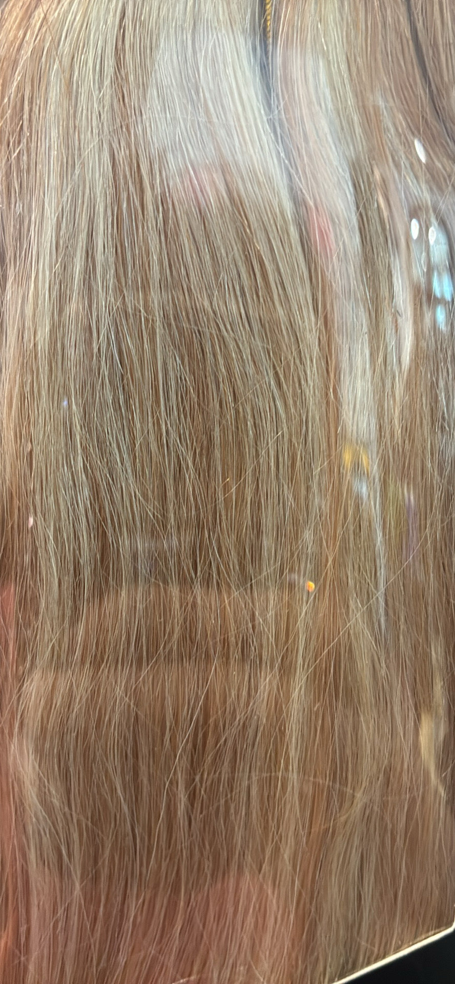 Blonde halo hair extensions