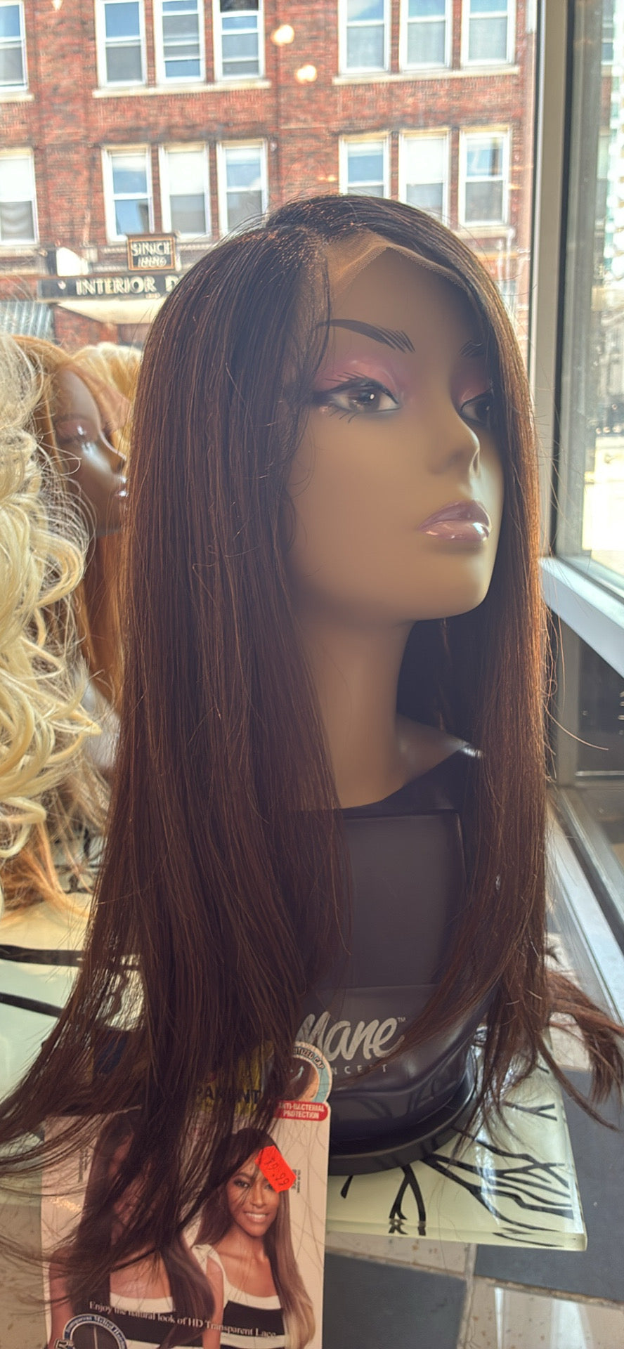 Long brown wig