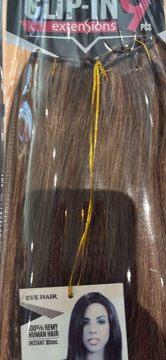 100%human hair 9pcs clip in