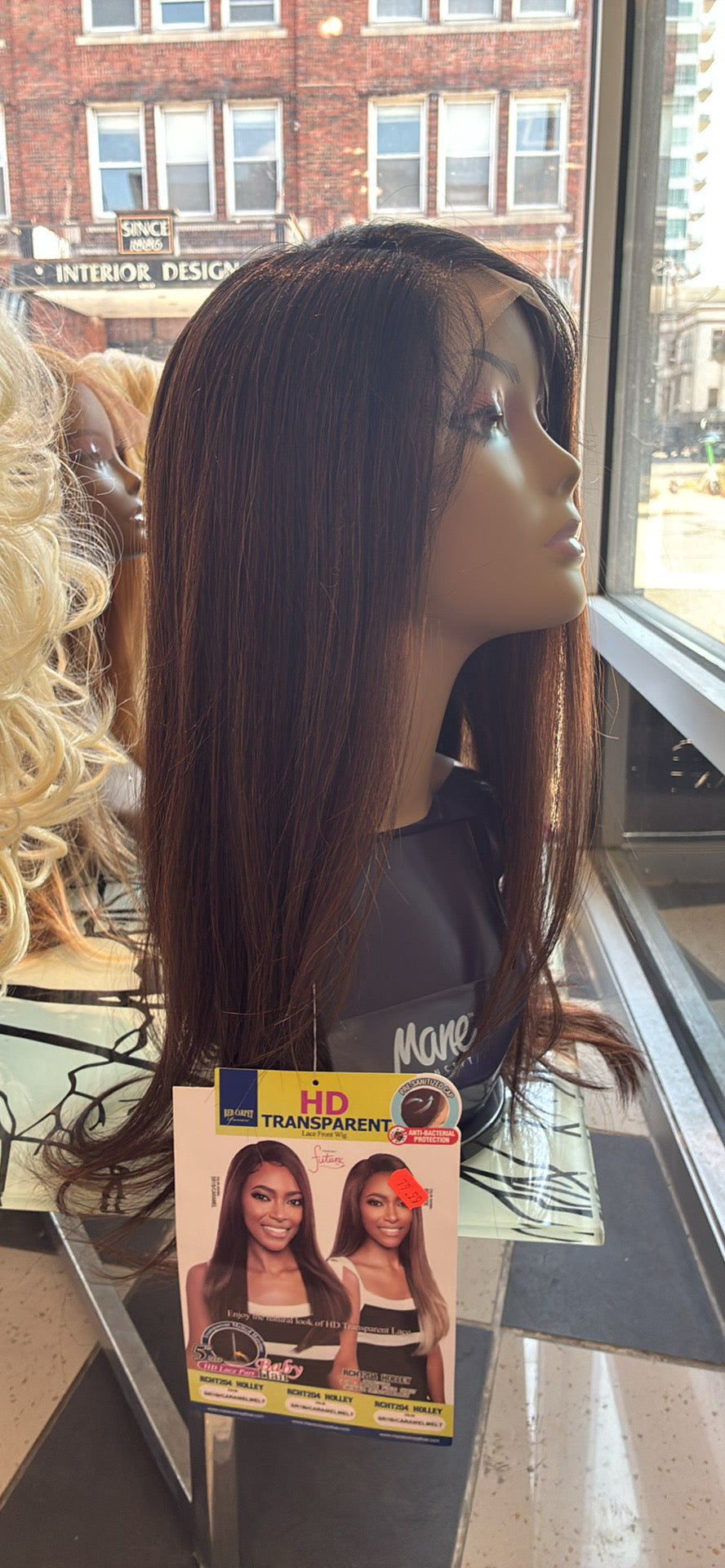 Long brown wig