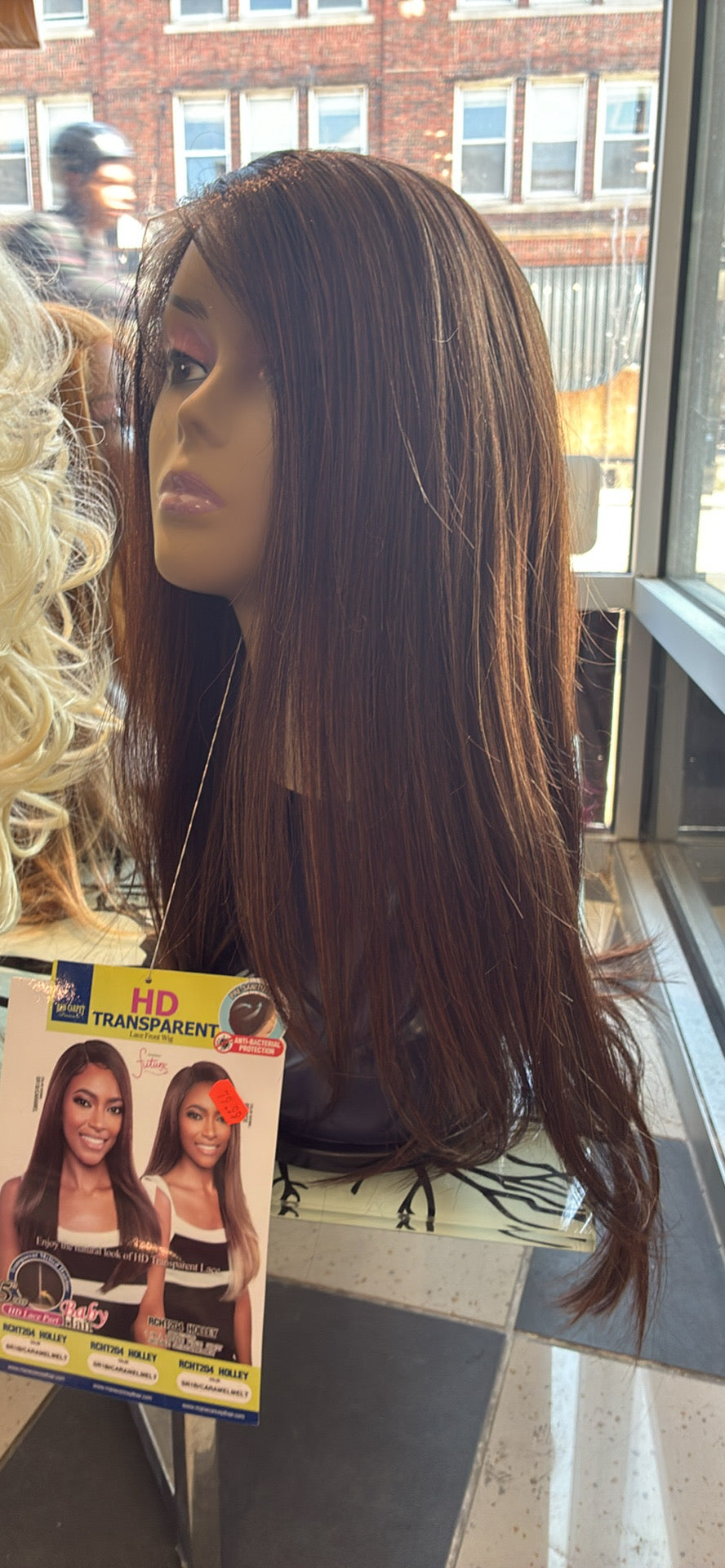 Long brown wig