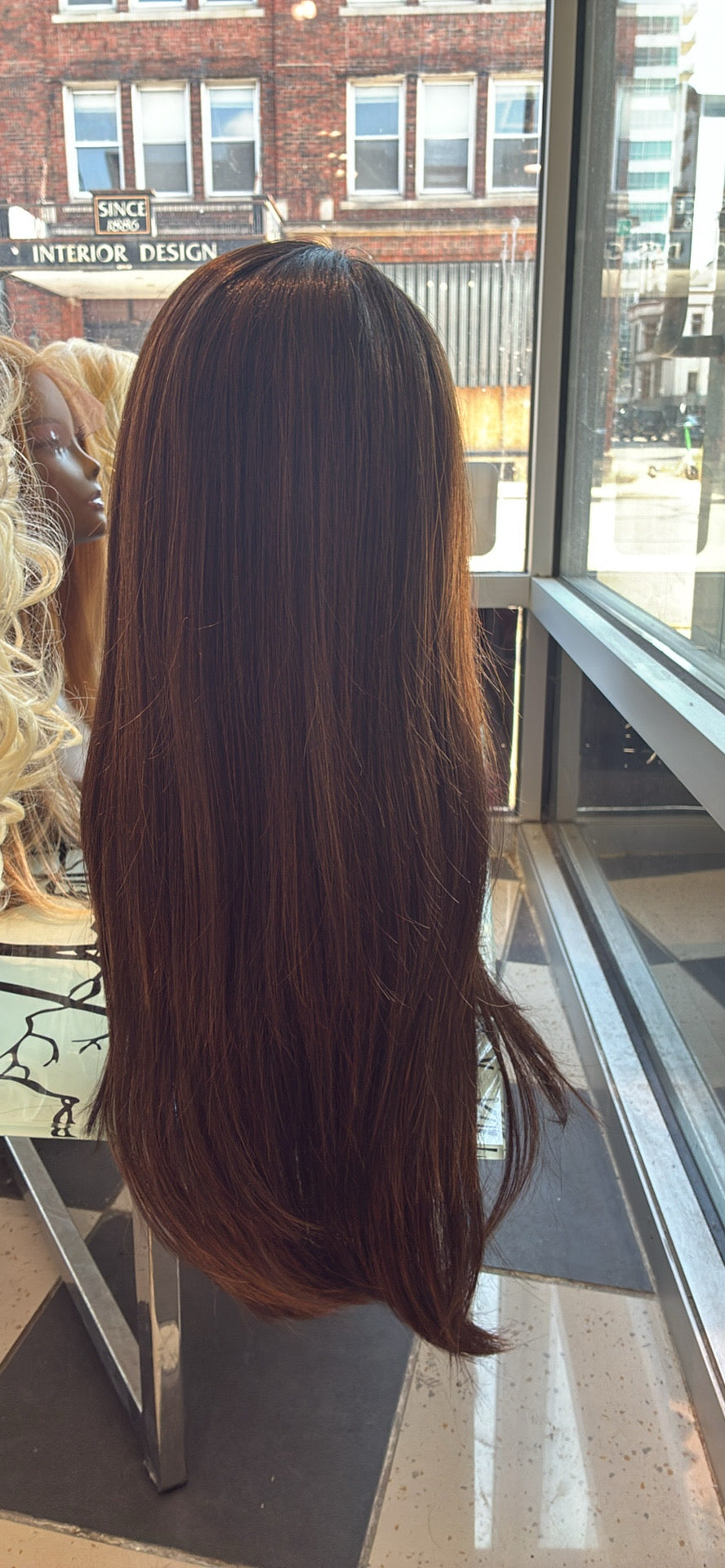Long brown wig